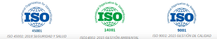 Certificaciones ISO 45001, 14001, 9001